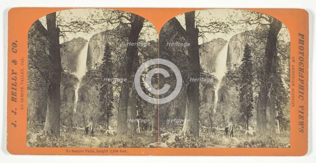 Yo Semite Falls, height 2,634 feet, c. 1876. Creator: J. J. Reilly & Co.