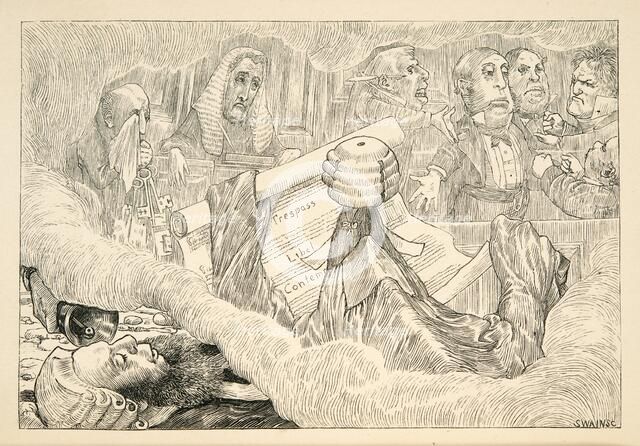 You must know - "said the Judge but the Snark exlaimed "Fudge!" ', pub. 1876. Creator: Henry Holiday (1839 - 1927).