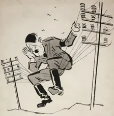 You never know who's on the wires! Be careful what you say WWII poster, between 1939 and 1946. Creator: Central Office of Information