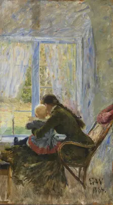 You and Bébé, 1884. Creator: Erik Werenskiold