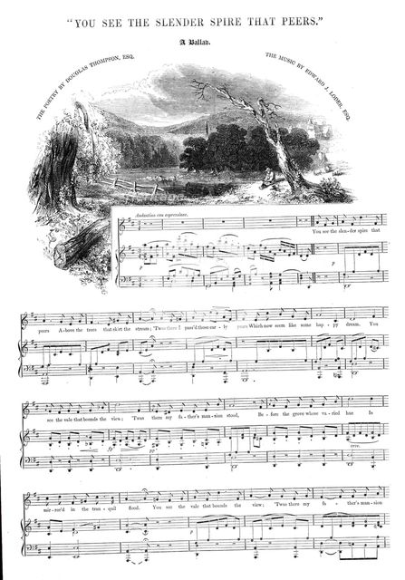 "You See the Slender Spire that Peers" a ballad, 1844. Creator: Unknown.