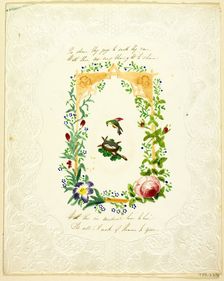 You Share Thy Joys to Soothe Thy Care (valentine), c. 1840. Creator: Unknown