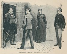 You Villain! Said He. Where's My Daughter? 1892. Artist: Sidney E Paget