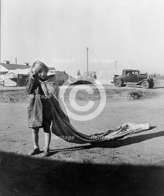 Young cotton picker, Kern County migrant camp, California, 1936. Creator: Dorothea Lange.
