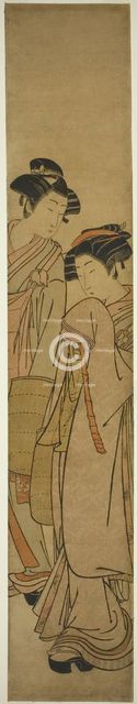 Young Couple Dressed as Mendicant Monks, c. 1777. Creator: Isoda Koryusai.