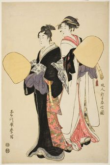 Young Couple Dressed as Mendicant Monks, Japan, c. 1794. Creator: Kitagawa Utamaro