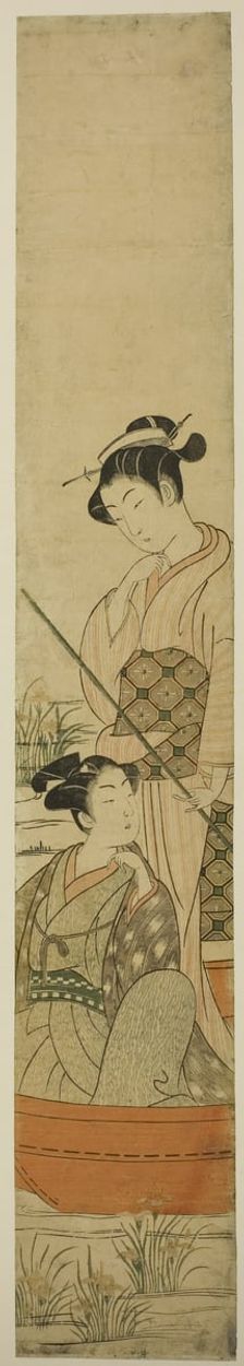 Young Couple in a Boat, c. 1770/75. Creator: Uchimasa