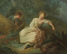 Young Couple in a Landscape, c18th century. Creator: Jean Baptiste Marie Huet