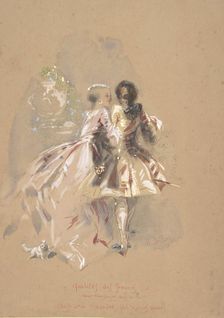 Young Couple Seen From Behind, mid-19th century. Creator: Hippolyte-Omer Ballue