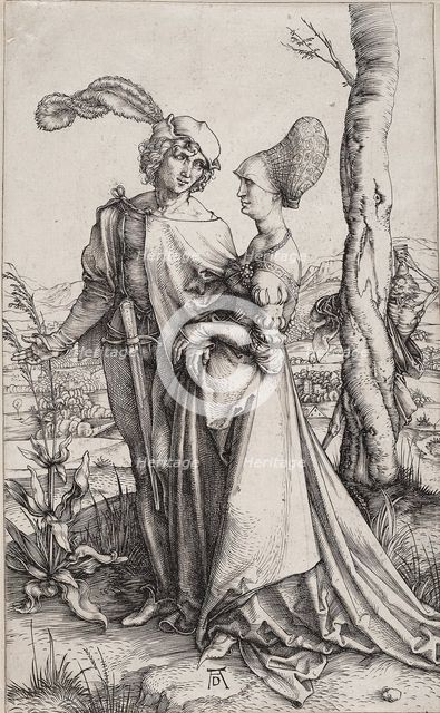 Young Couple Threatened by Death (The Promenade). Artist: Dürer, Albrecht (1471-1528)