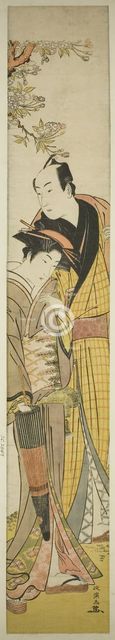 Young Couple under Cherry Tree, Japan, c. 1781/89. Creator: Kitao Masanobu.