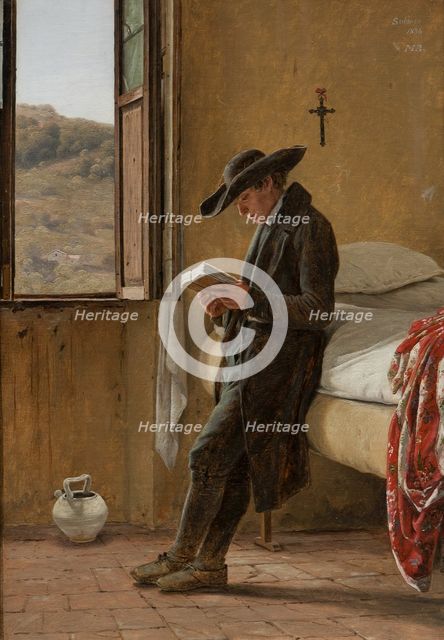 Young Clergyman Reading, 1836. Creator: Martinus Rørbye.