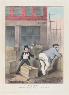 Young America Making His Mark, ca. 1840-49., ca. 1840-49. Creator: Anon