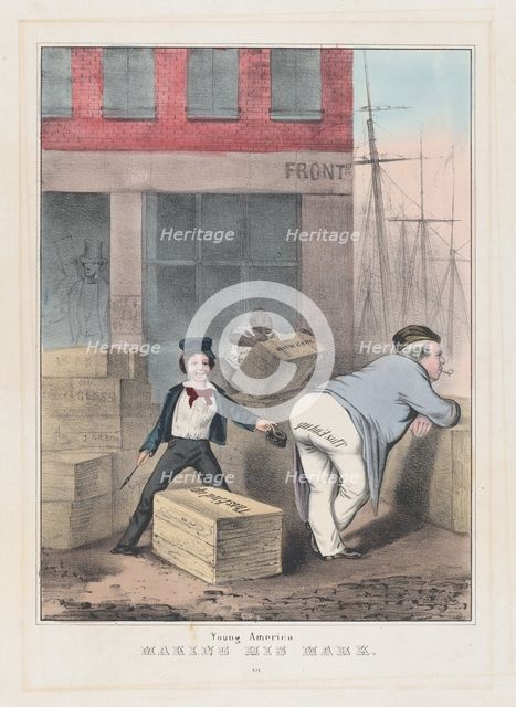 Young America Making His Mark, ca. 1840-49., ca. 1840-49. Creator: Anon.