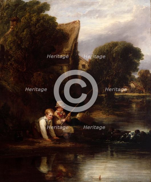 Young Anglers, 1820. Creator: William Collins.