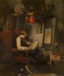 Young Artist in a Studio, 1851. Creator: Ferdinand De Braekeleer II