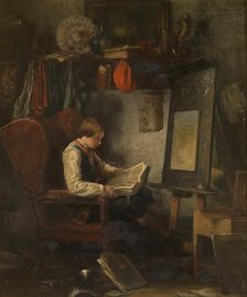 Young Artist in a Studio, 1851. Creator: Ferdinand De Braekeleer II