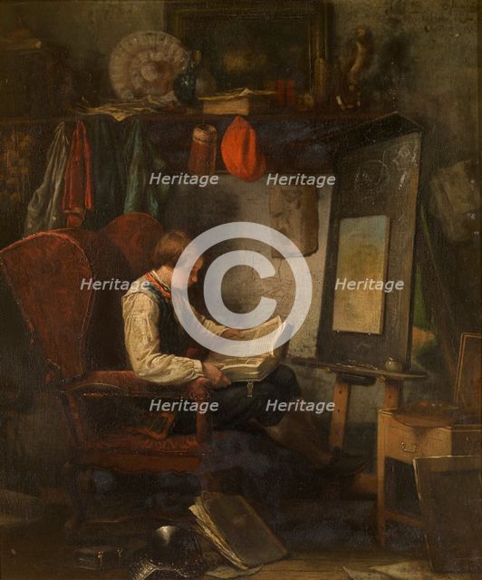 Young Artist in a Studio, 1851. Creator: Ferdinand De Braekeleer II.