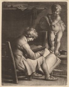 Young Artist with a Statue of Cupid. Creator: Wallerant Vaillant