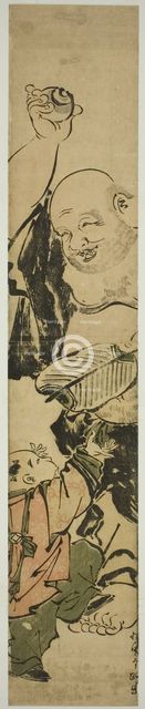 Young Boy Beseeching Hotei, Japan, late 18th century. Creator: Kitao Shigemasa.