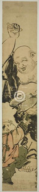 Young Boy Beseeching Hotei, Japan, late 18th century. Creator: Kitao Shigemasa.