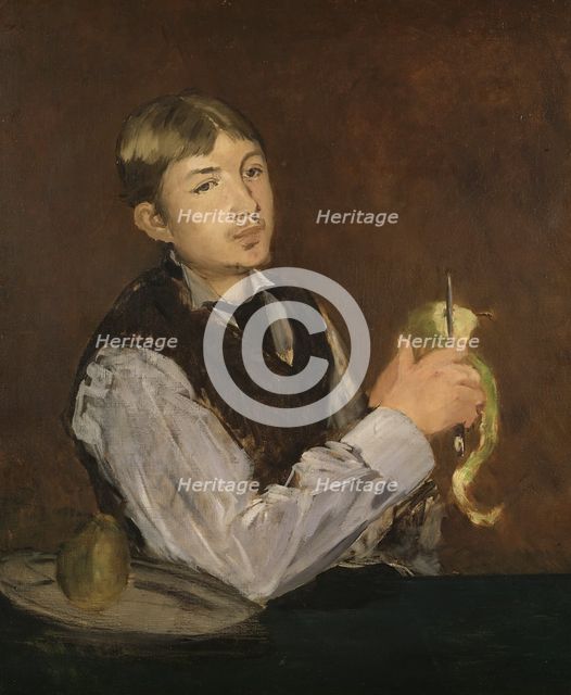 Young Boy Peeling a Pear, mid 19th century. Creator: Edouard Manet.