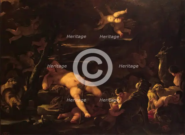 Young Bacchus Sleeping, 1681. Creator: Luca Giordano.