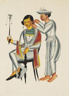 Young Bengali having his ears pierced, c1845