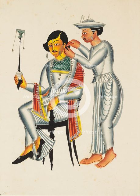 Young Bengali having his ears pierced, c1845. Artist: Unknown.