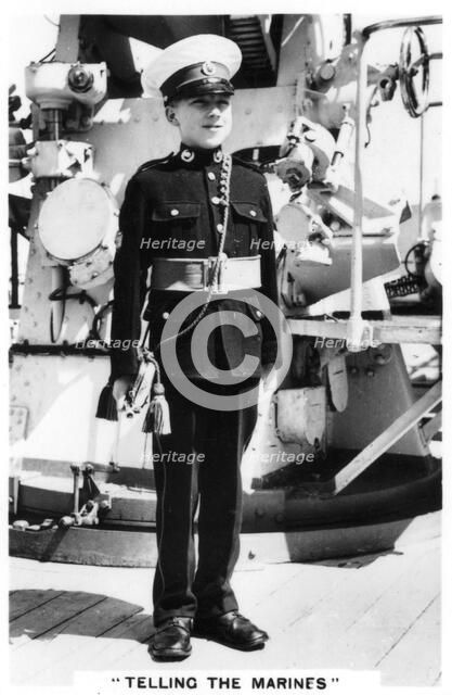 Young bugler of the Royal Marines, 1937. Artist: Unknown