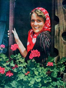 Young German woman at a window, 1943