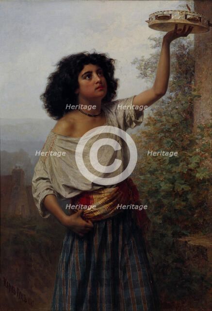 Young Gipsy Woman, 1870. Artist: Gun (Hun), Karl Fyodorovich (1830-1877)