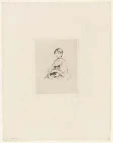 Young Girl with a Cat, 1889. Creator: Berthe Morisot