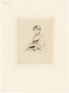 Young Girl with a Cat, 1889. Creator: Berthe Morisot