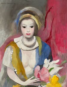 Young Girl with a Bunch of Flowers, 1935-1940. Creator: Marie Laurencin