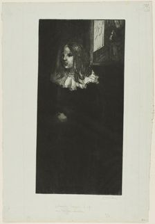 Young Girl with a White Collar, 1898. Creator: Theophile Alexandre Steinlen