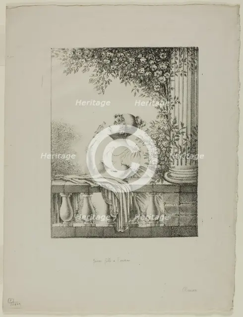 Young Girl with Bird, c. 1820. Creator: Vivant Denon.