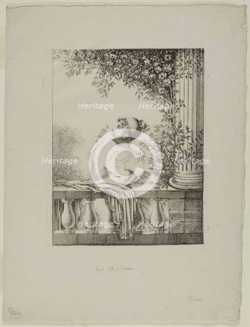 Young Girl with Bird, c. 1820. Creator: Vivant Denon.
