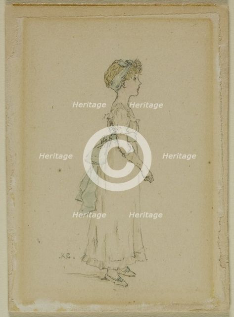 Young Girl with Blue Ribbons, n.d. Creator: Catherine Greenaway.
