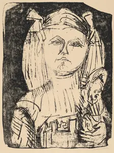 Young Girl with Doll, 1916. Creator: Ernst Kirchner