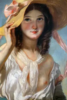 Young Girl with Flowers 1843. Artist: Camille Joseph Etienne Roqueplan