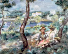 Young Girl and Boy in a Landscape 1893. Artist: Pierre-Auguste Renoir