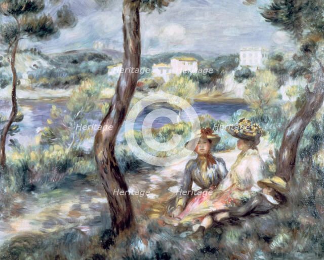 'Young Girl and Boy in a Landscape', 1893.  Artist: Pierre-Auguste Renoir