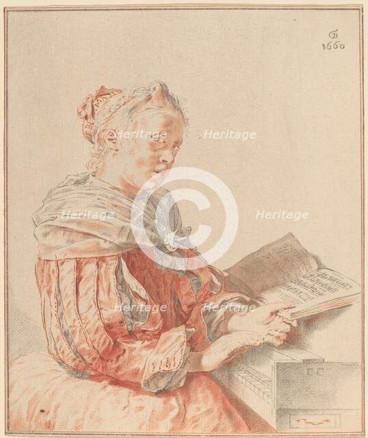 Young Girl at the Keyboard, 1767. Creator: Johannes Kornlein.