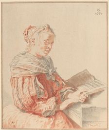 Young Girl at the Keyboard, 1767. Creator: Johannes Kornlein