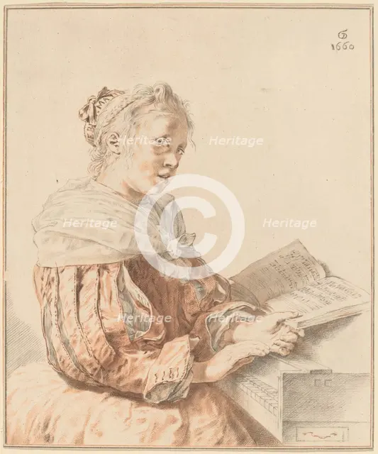 Young Girl at the Keyboard, 1767. Creator: Johannes Kornlein.