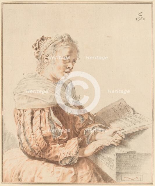 Young Girl at the Keyboard, 1767. Creator: Johannes Kornlein.
