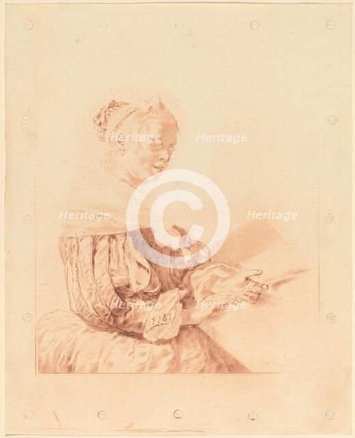 Young Girl at the Keyboard, 1767. Creator: Johannes Kornlein.