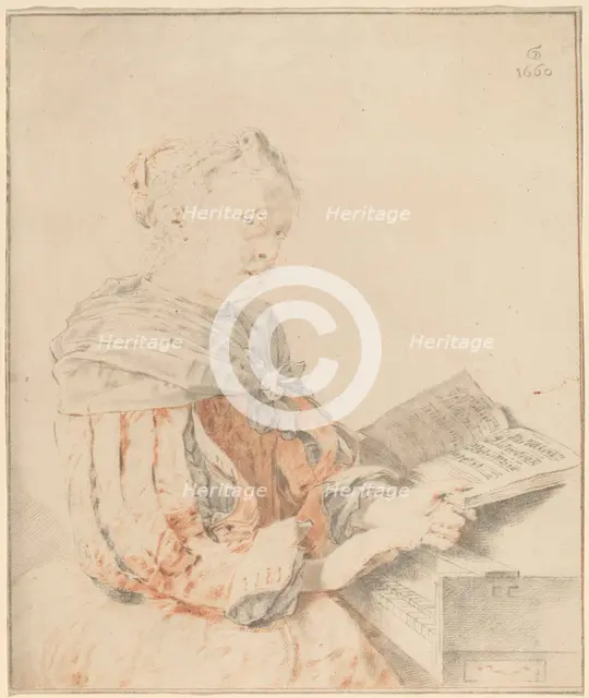Young Girl at the Keyboard, 1767. Creator: Johannes Kornlein.