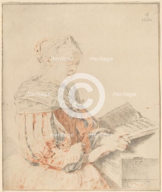 Young Girl at the Keyboard, 1767. Creator: Johannes Kornlein.
